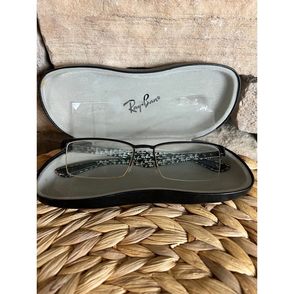 Ray-Ban RB8412 2503 Black Carbon Fiber Rectangular eyeglasses 54-17 145 Mens